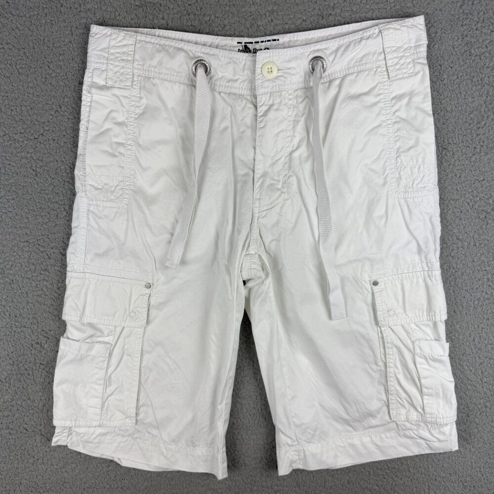 Triple Five Soul Shorts Men 30 White Cargo Utility 555 Rap Hip Hop Vintage Y2K 2